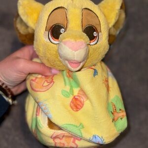 Yellow Lion Plush Blanket
